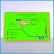 План эвакуации фотолюминесцентный в золотой алюминиевой рамке (А4 формат)